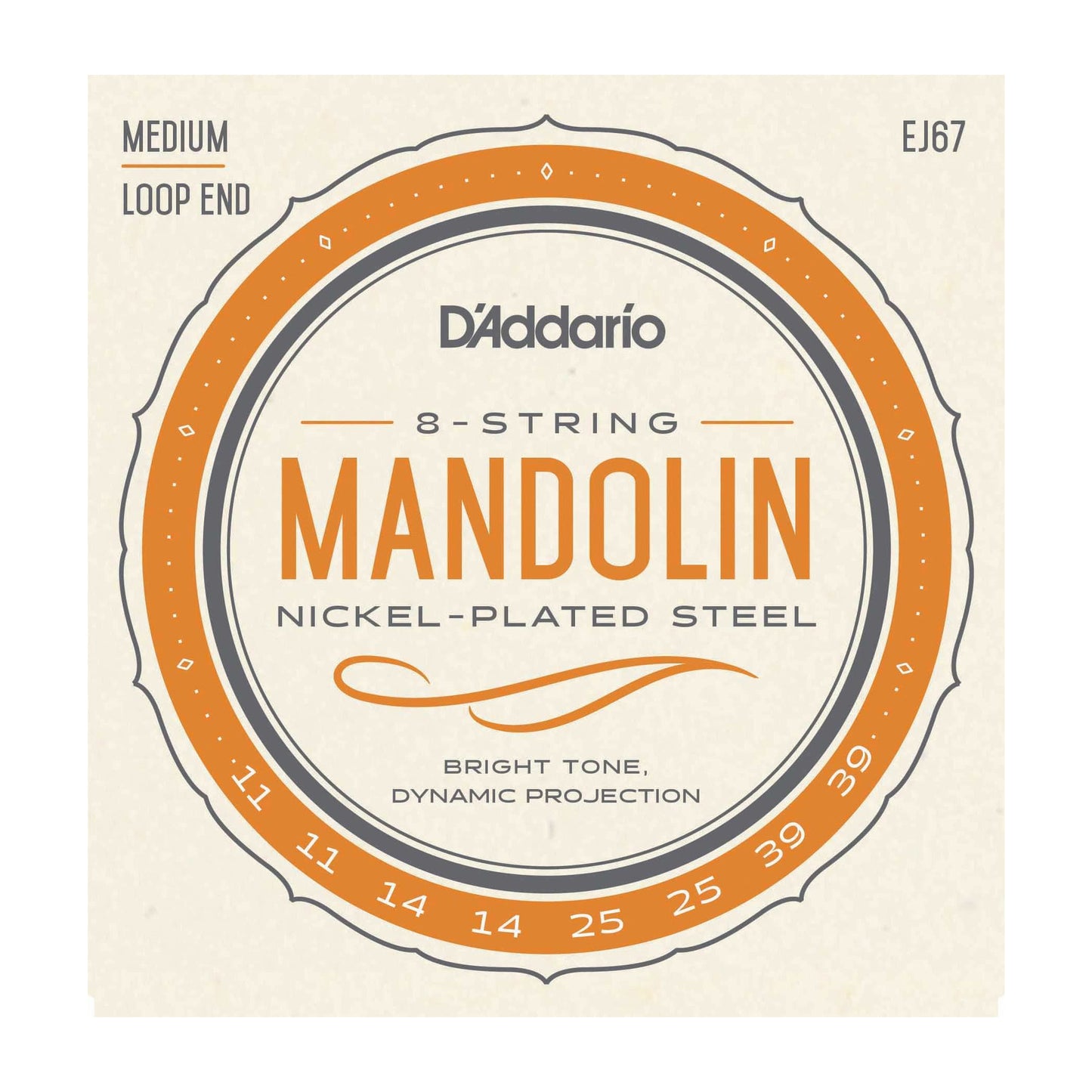 D'Addario EJ67 Nickel Plated Steel Medium Gauge Mandolin Strings