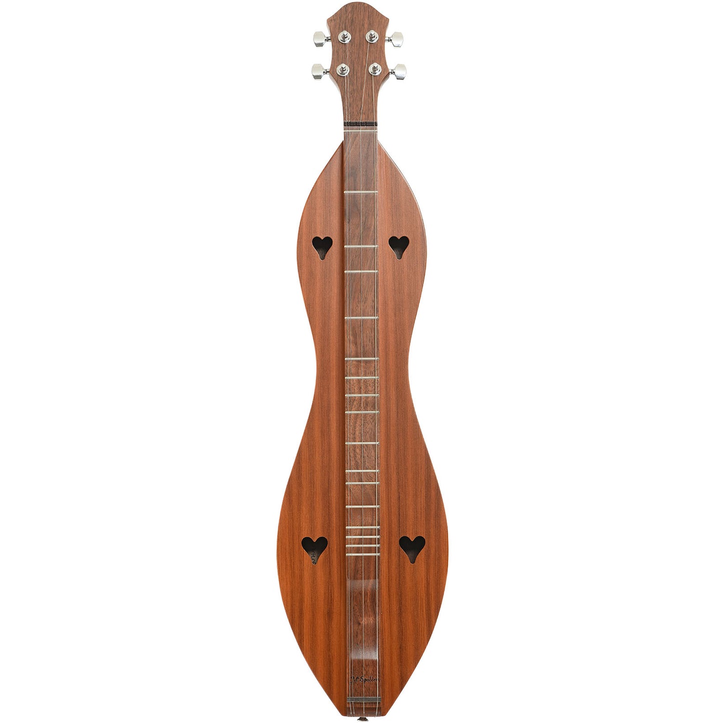 Front of McSpadden Ginger 3/4 Size Walnut & Redwood Lap Dulcimer 