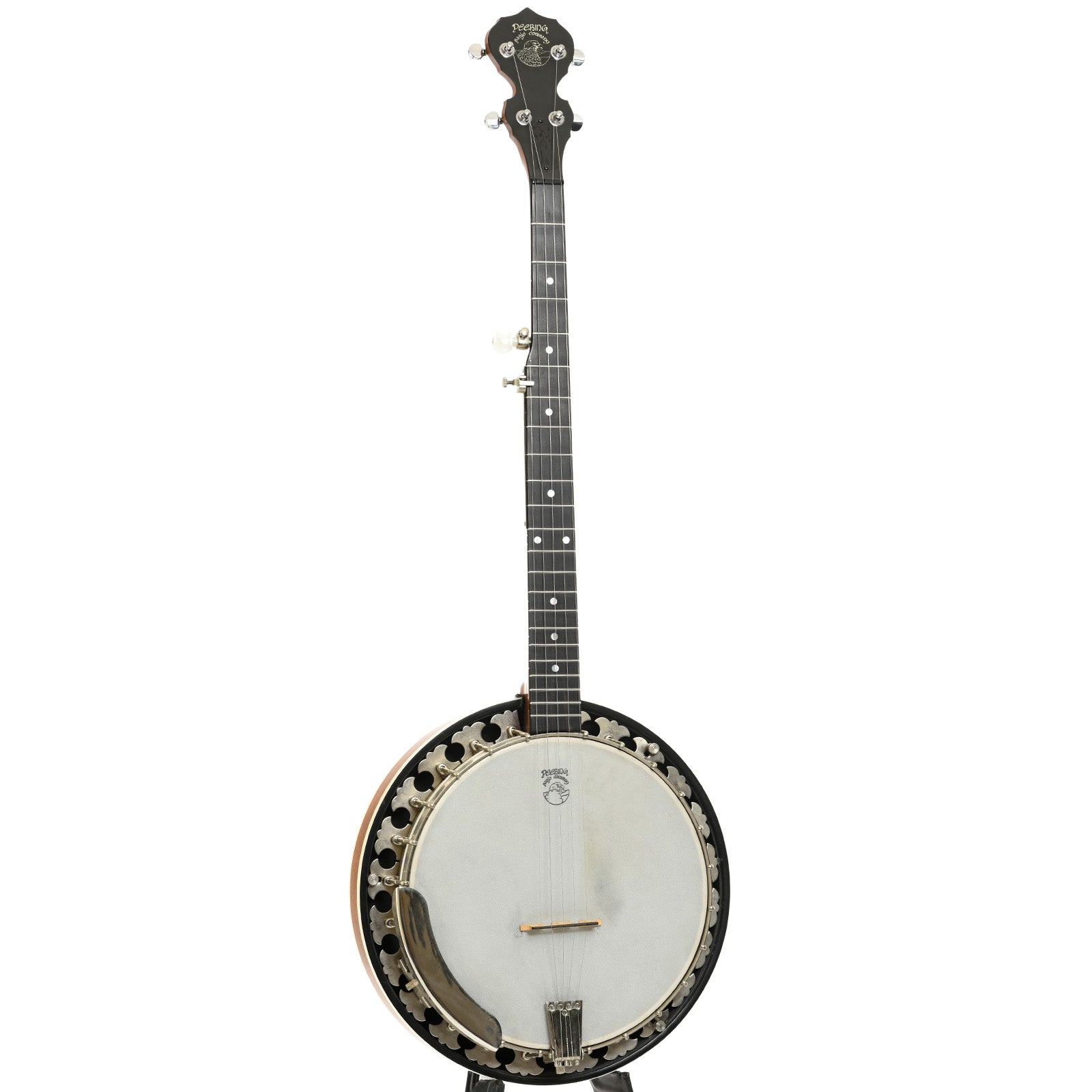 Full front and sides of Deering Boston 5-string Resonator Banjo (1995)