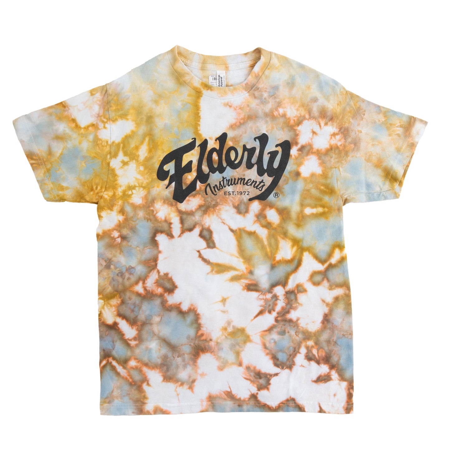 Elderly Instruments Tie-Dyed Logo Shirt, Green Scrunch Pattern