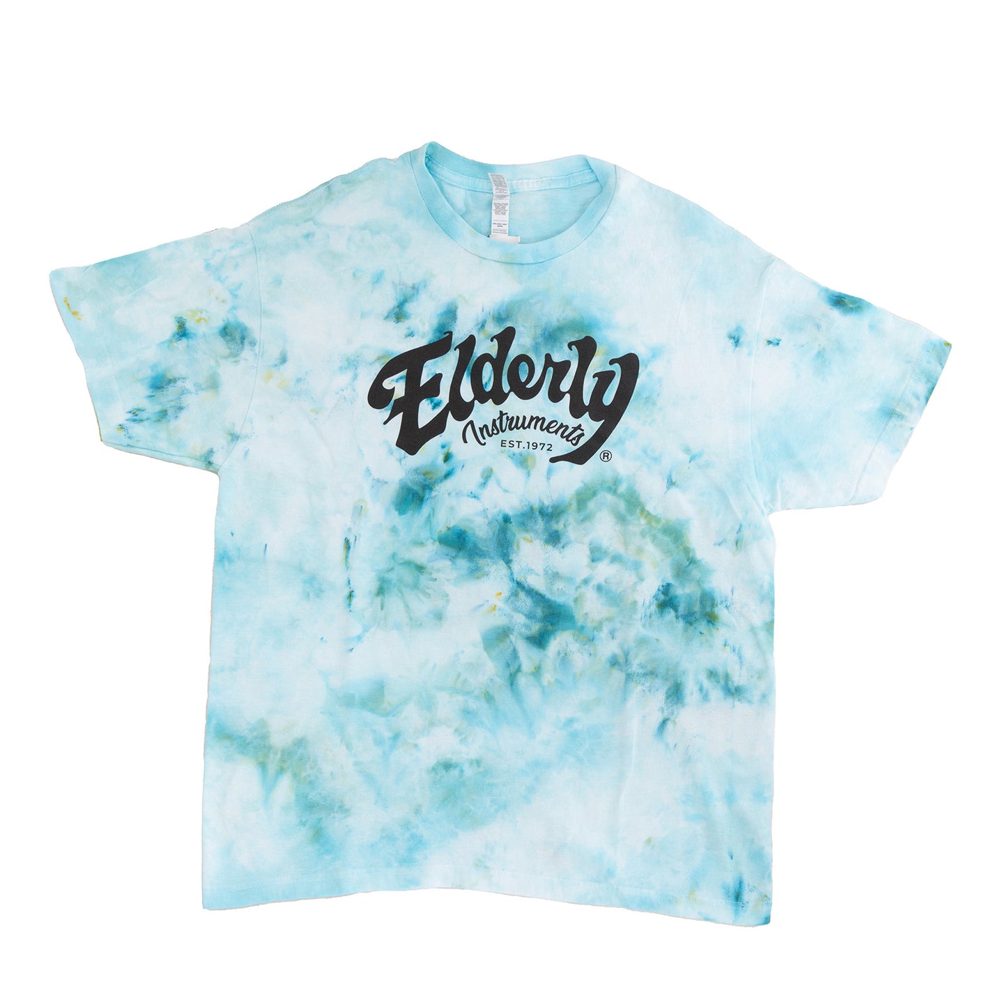 Elderly Instruments Tie-Dyed Logo Shirt, Light Blue Clouds Pattern (Various Sizes)