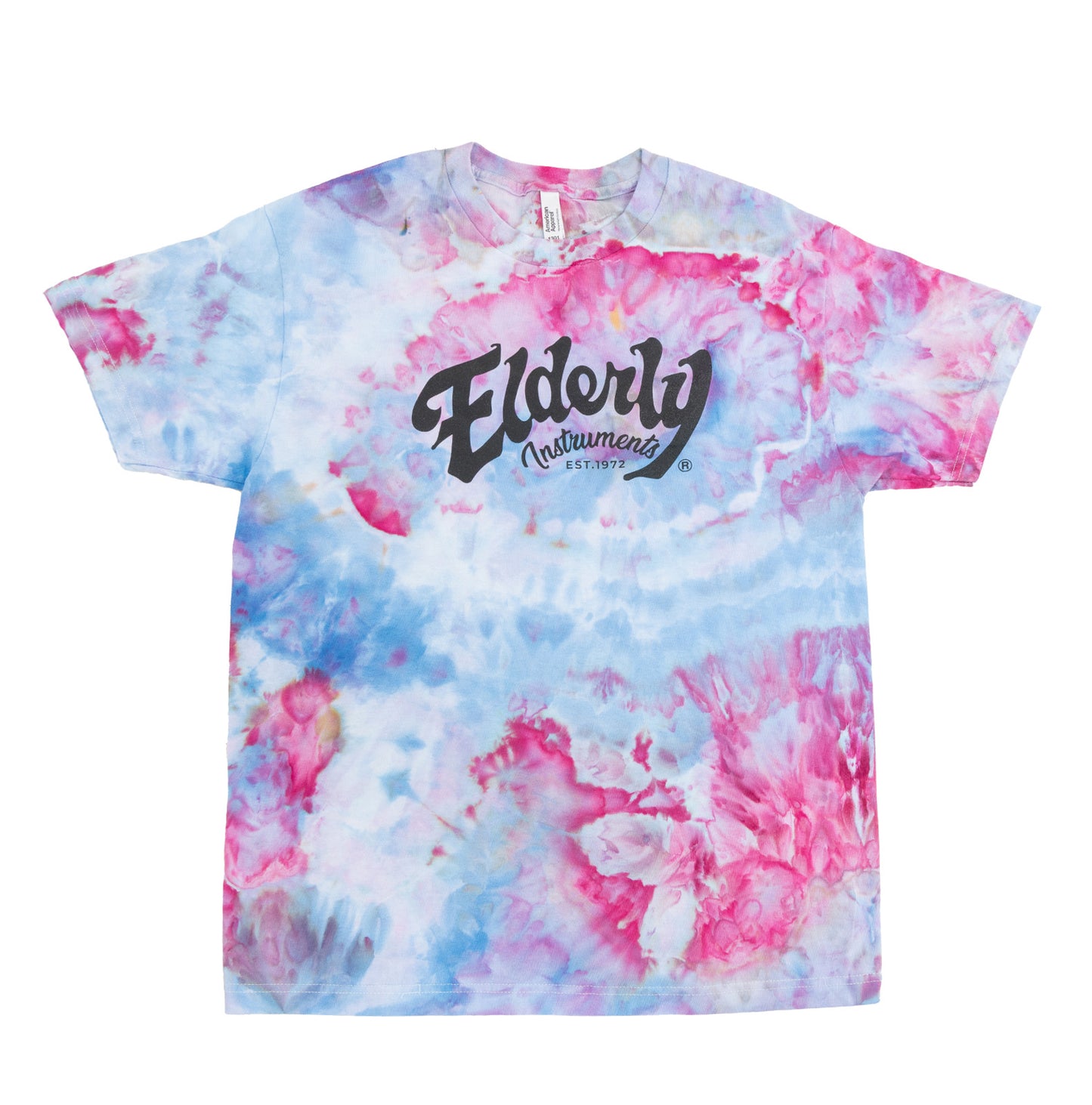 Elderly Instruments Tie-Dyed Logo Shirt, Purple & Blue Geode Pattern