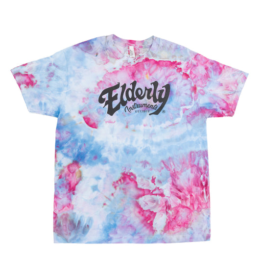 Elderly Instruments Tie-Dyed Logo Shirt, Purple & Blue Geode Pattern