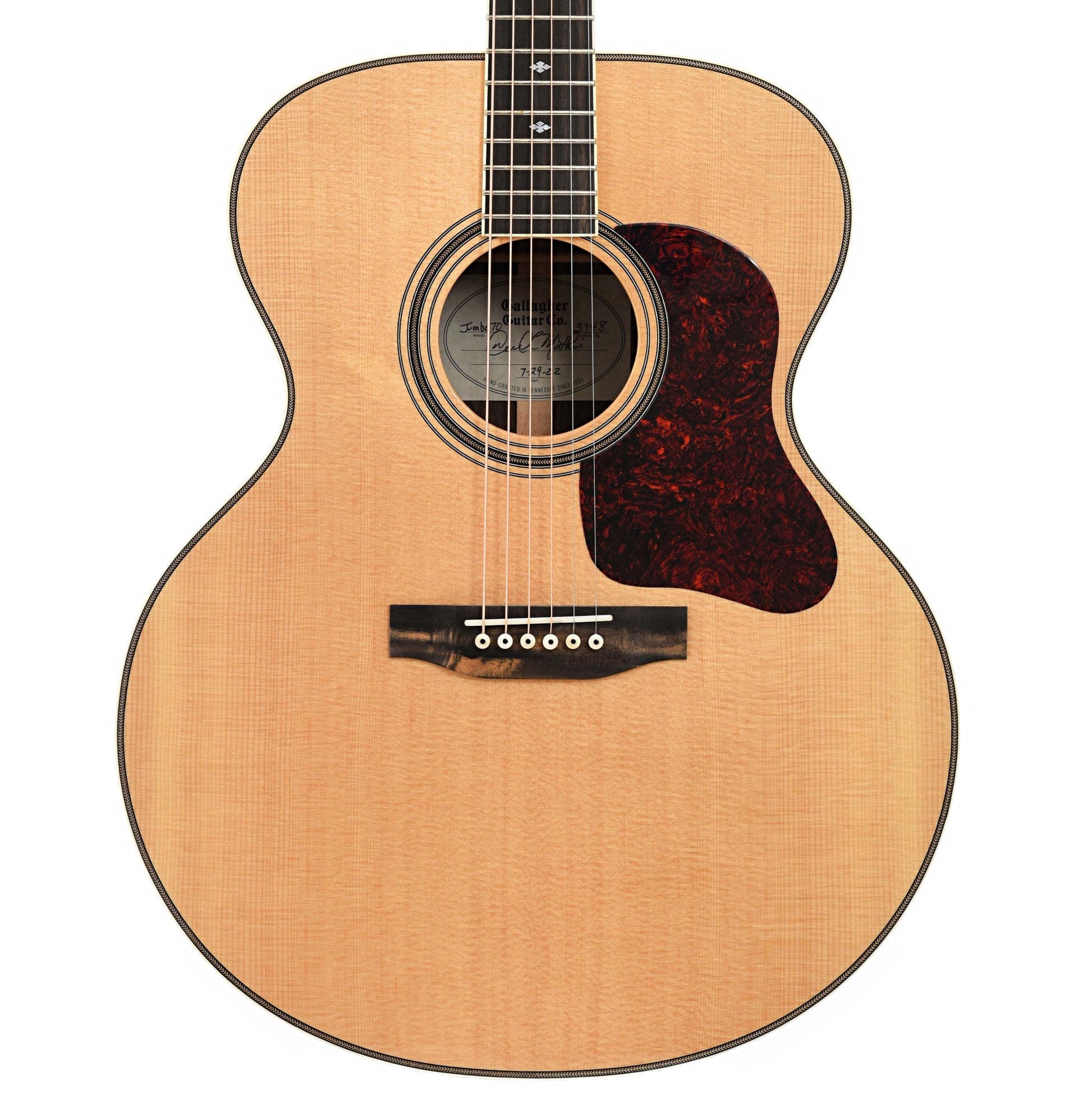 Front of Gallagher Guitar Co. Jumbo 70 Acoustic