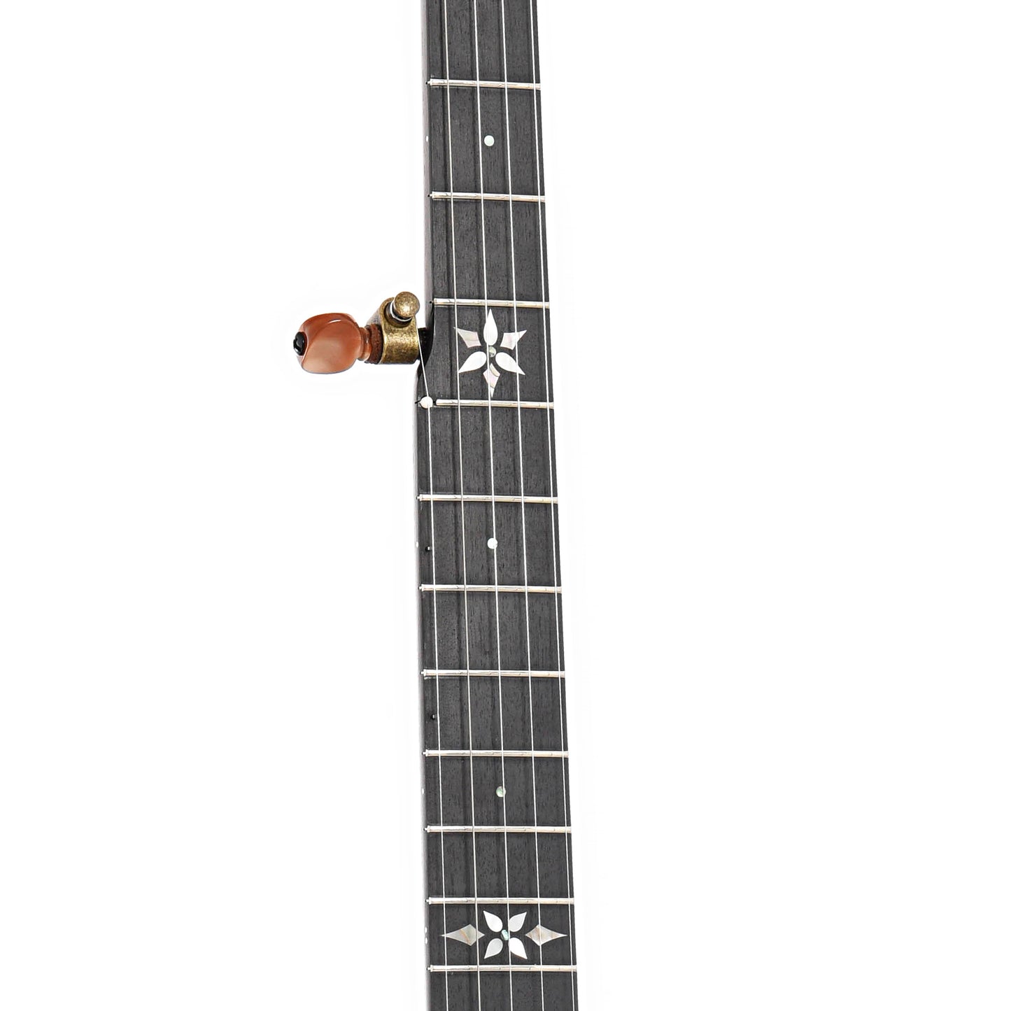 Fretboard of  Ome Mira 11" Openback Banjo, Curly Maple, Tubaphone Tone Ring