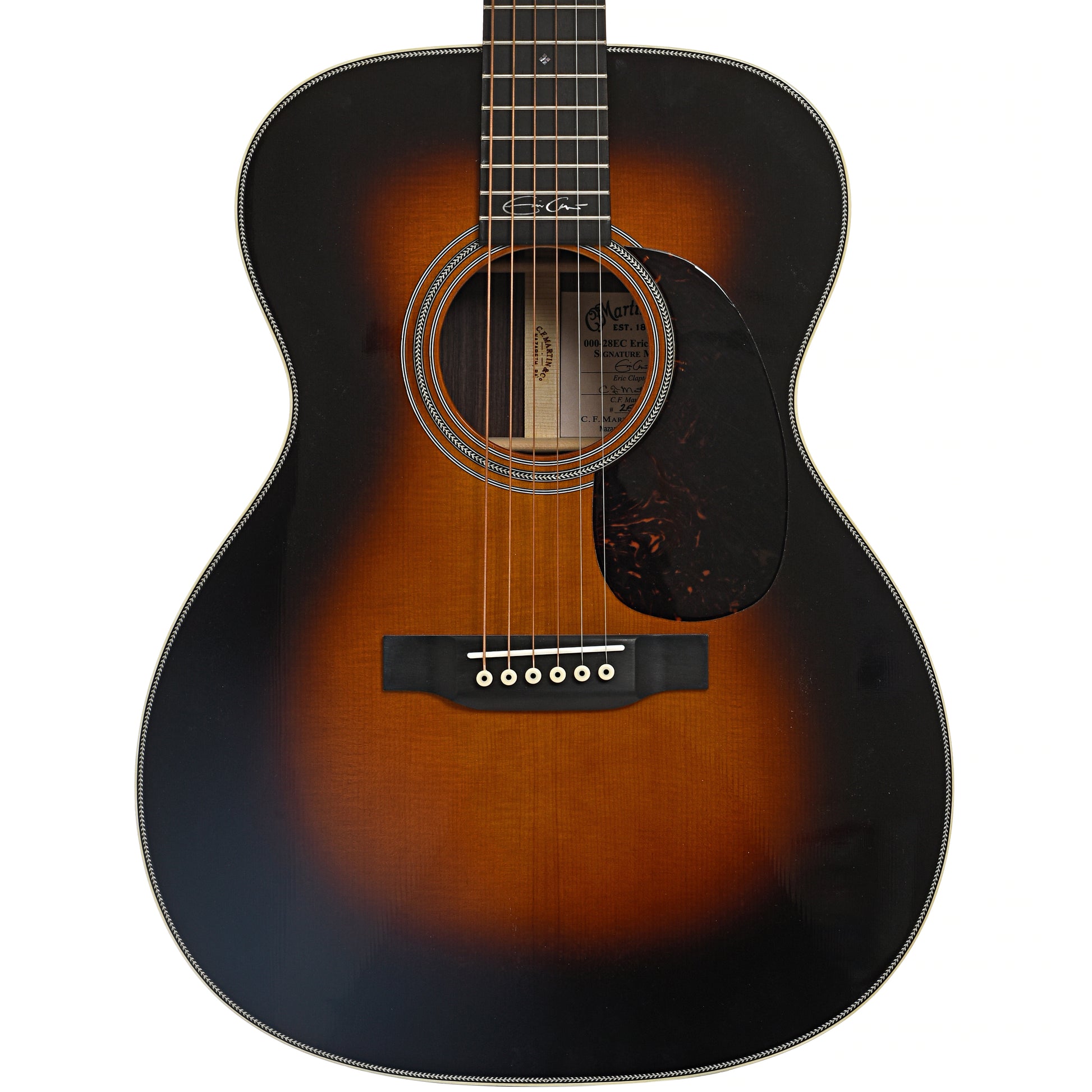 Front of Martin 000-28EC Sunburst Eric Clapton 