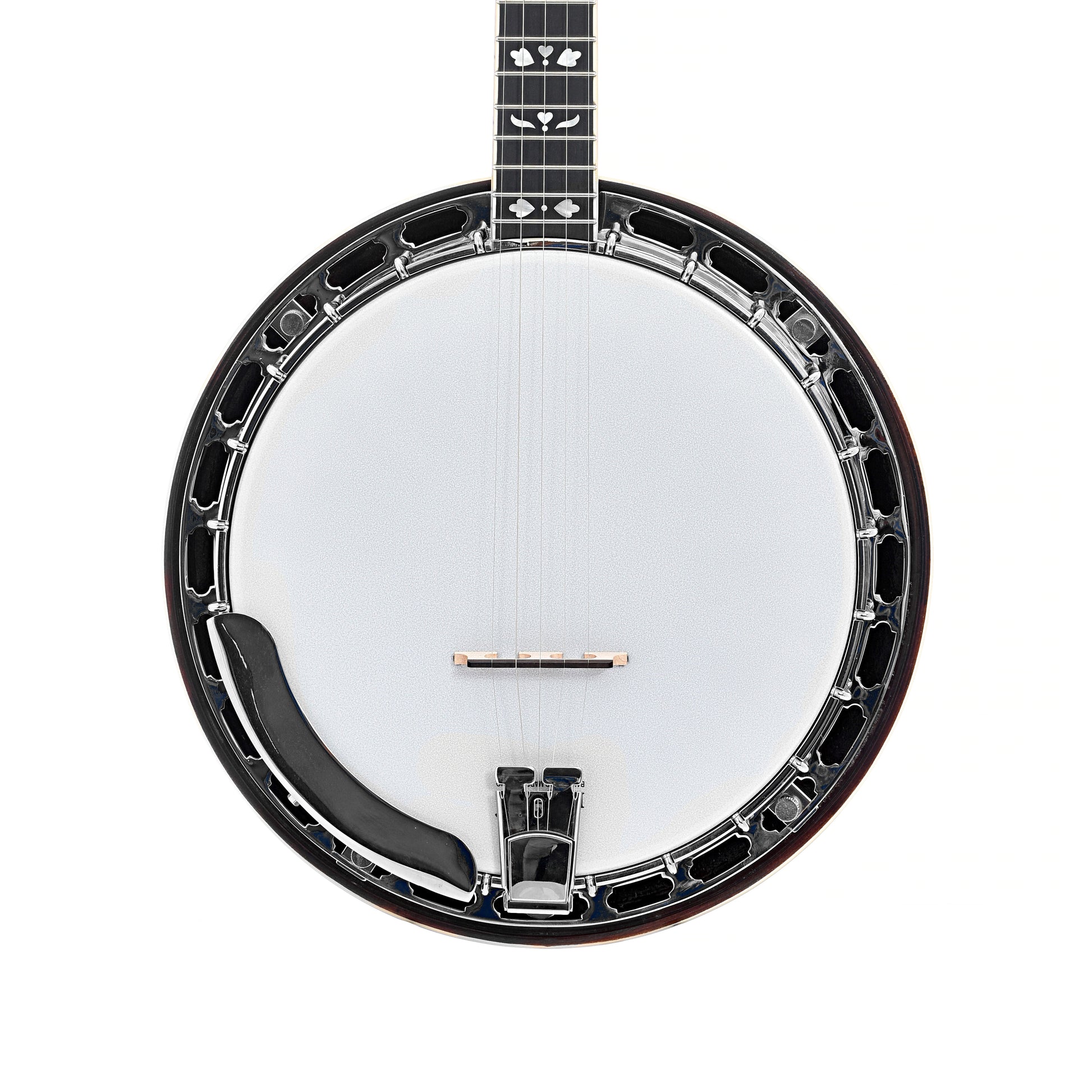 Front of RECORDING KING ELITE 76 HEARTS & FLOWERS RESONATOR BANJO