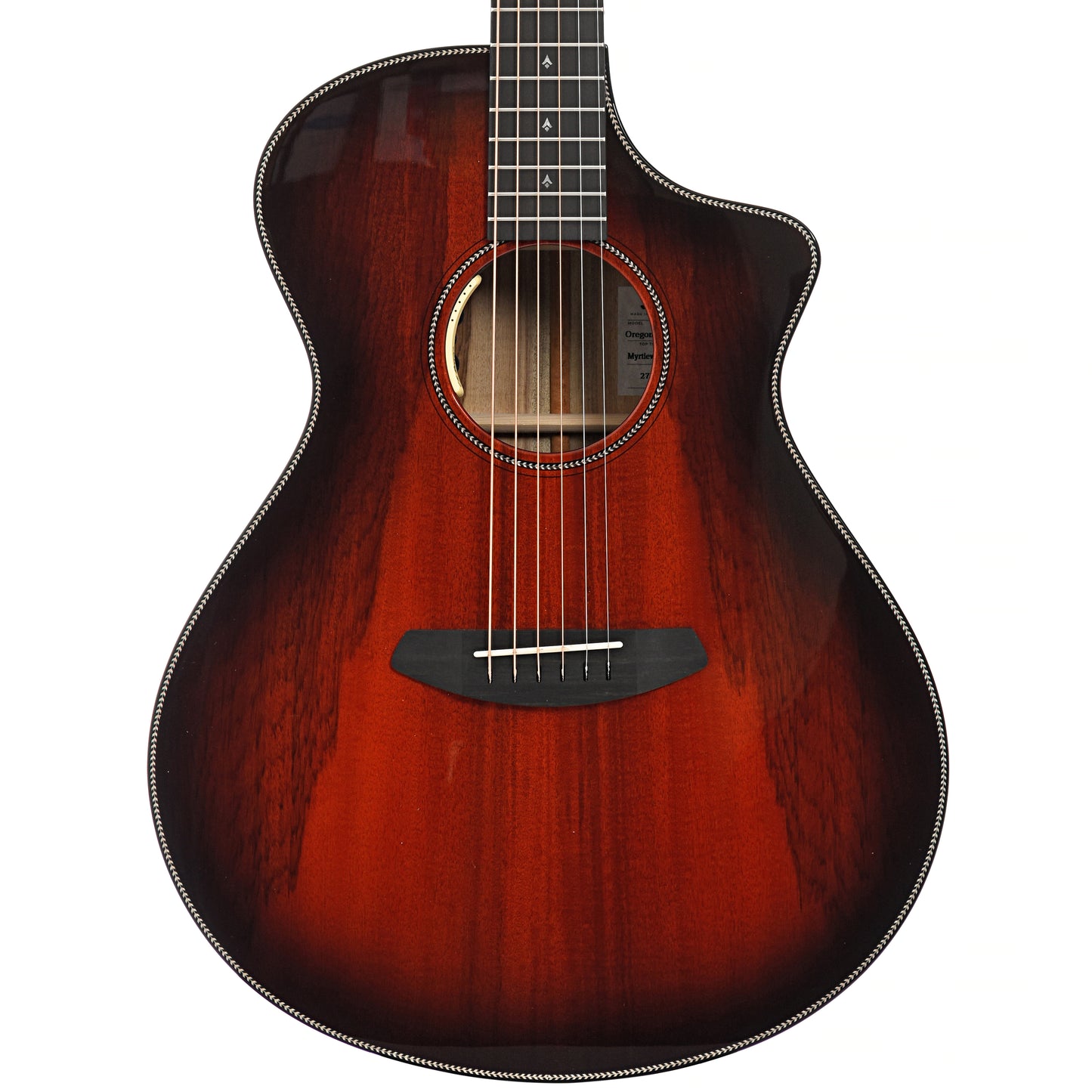 Front of Breedlove Oregon Concert Ember CE Myrtlewood-Myrtlewood