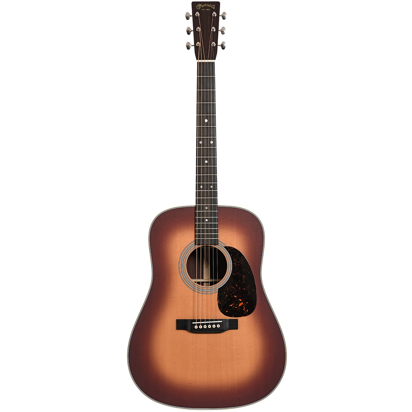 Full front of Martin D-28 Satin, Amberburst