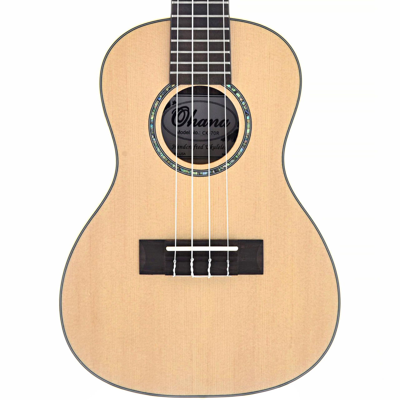 front of Ohana CK-70R Concert Ukulele