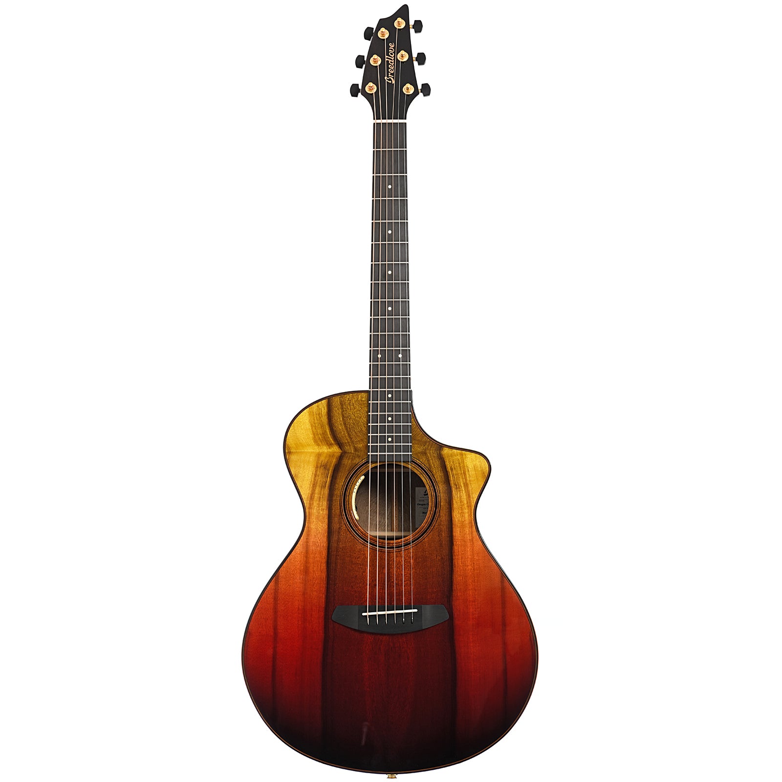 Full front of Breedlove Oregon Concert Tequila Sunrise CE 