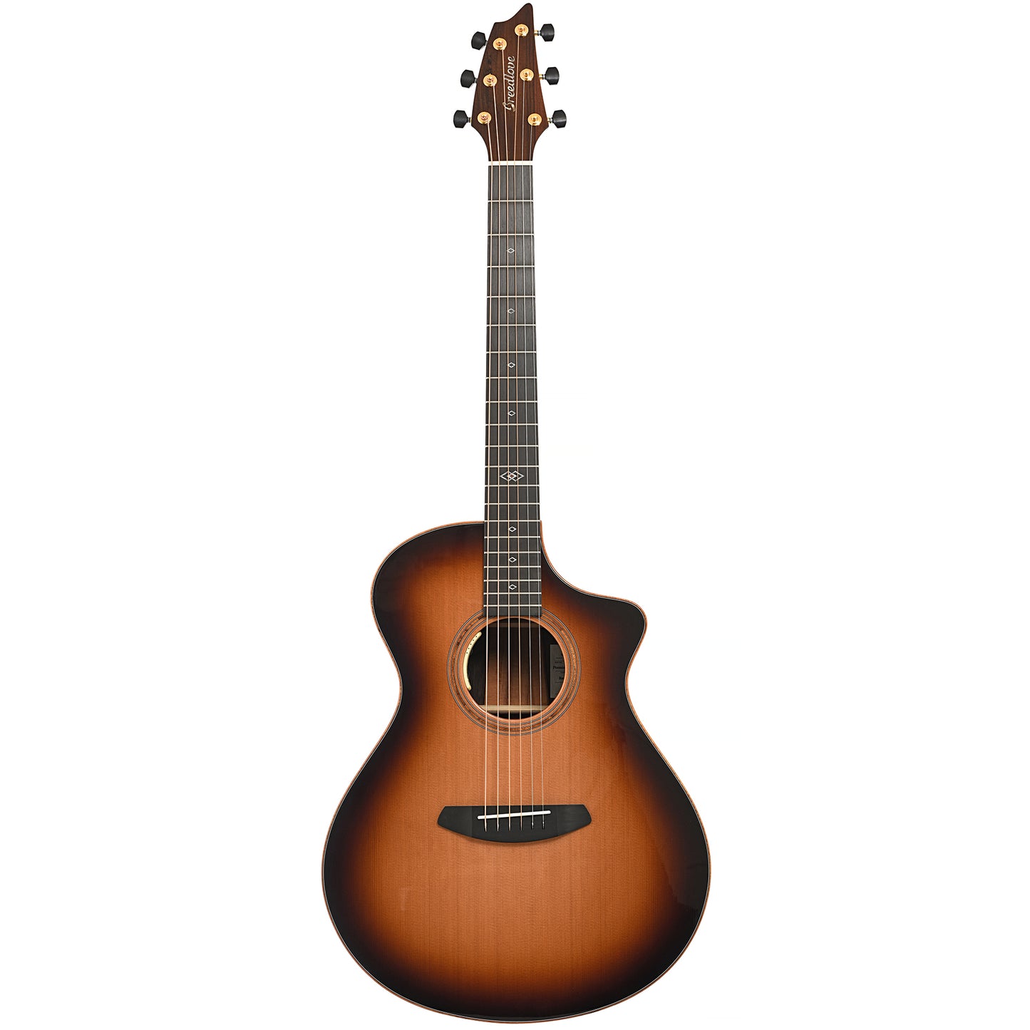 Full front of Breedlove Premier Concert Edgeburst CE Red Cedar-Brazilian LTD