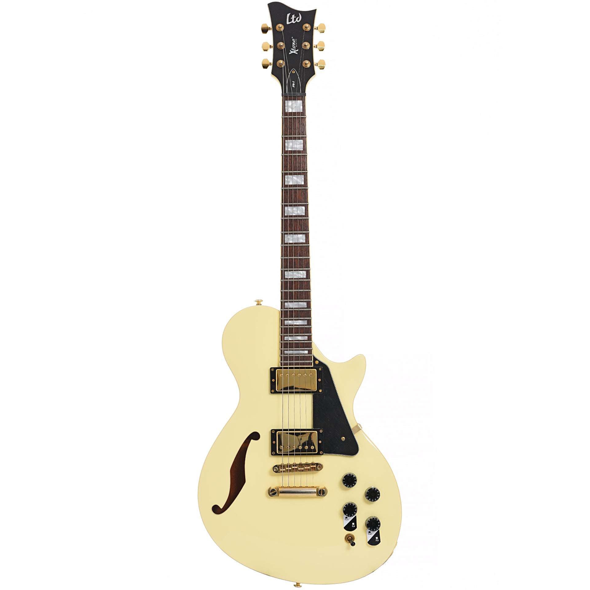 White semi deals hollow body guitar