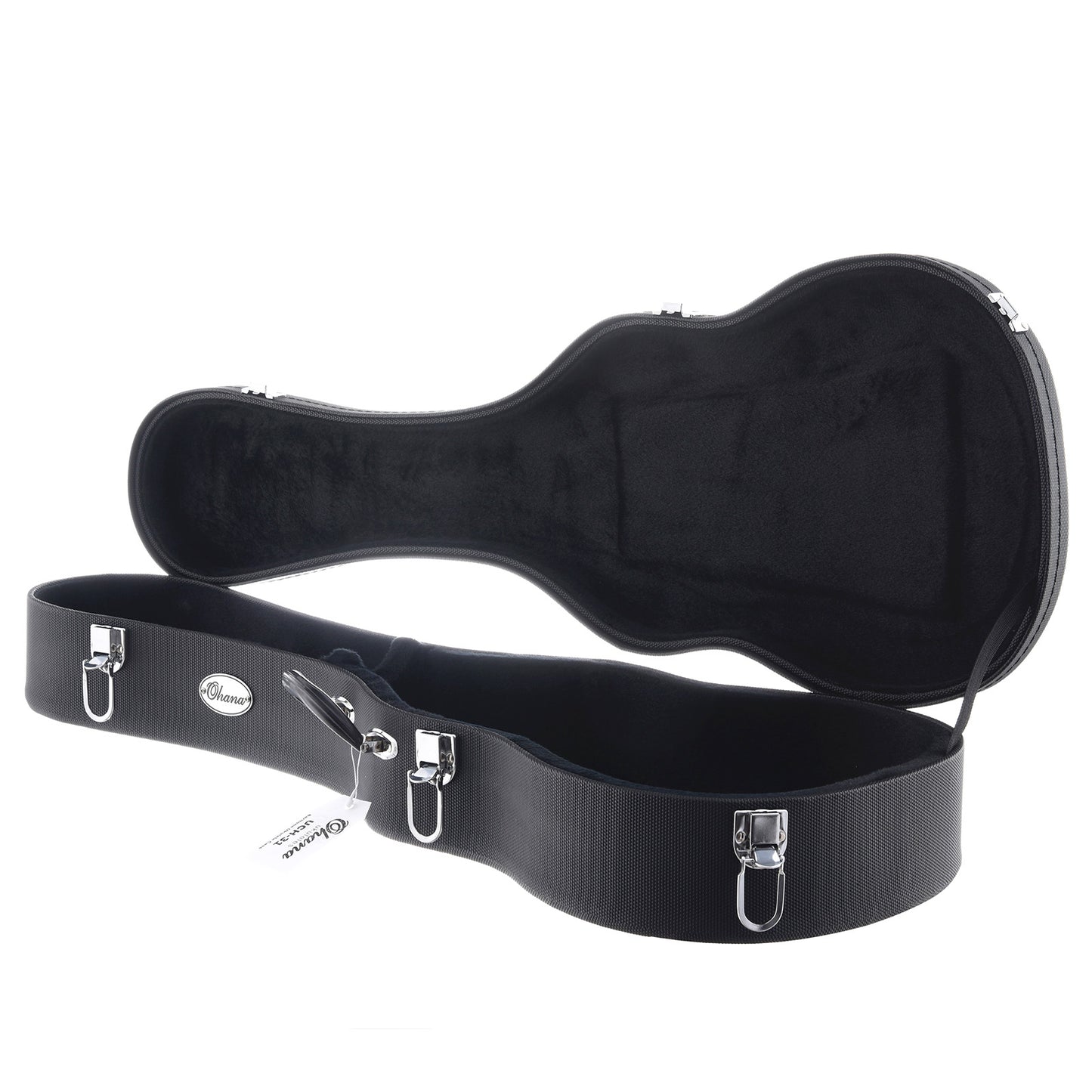 Image 2 of OHANA DELUXE BLACK HARDSHELL BARITONE UKULELE CASE - SKU# DHS-B : Product Type Accessories & Parts : Elderly Instruments