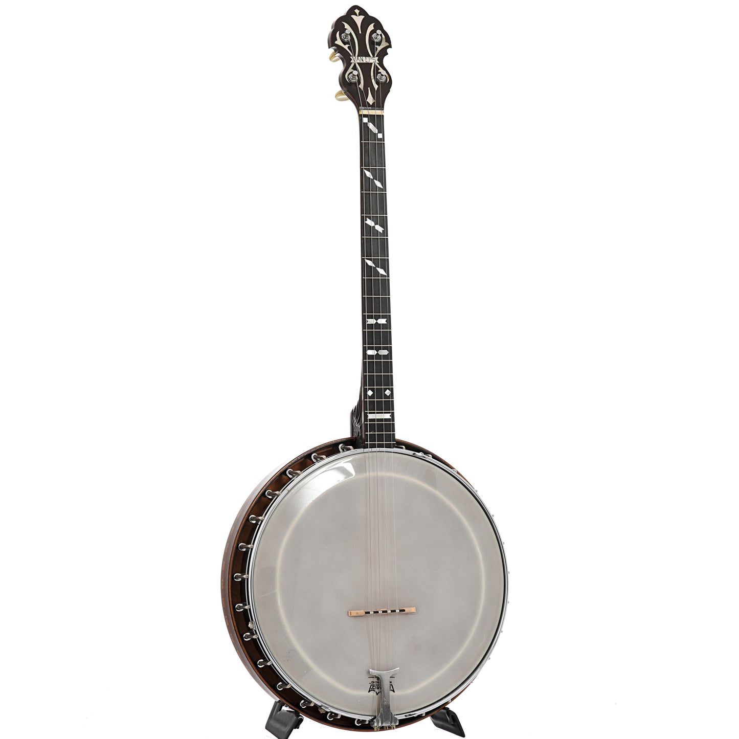 Full front and side of Van Eps Tenor Banjo