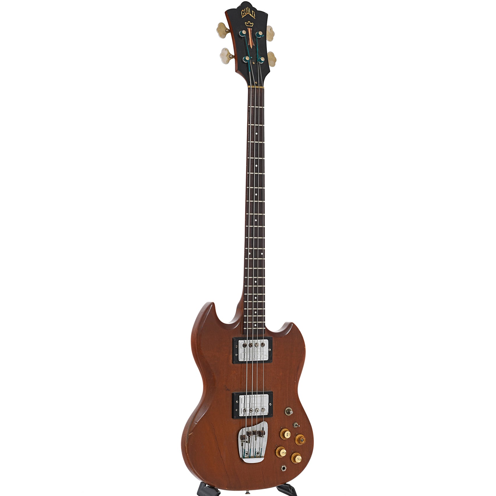 Full front and side of Guild SB-1 Electric Bass