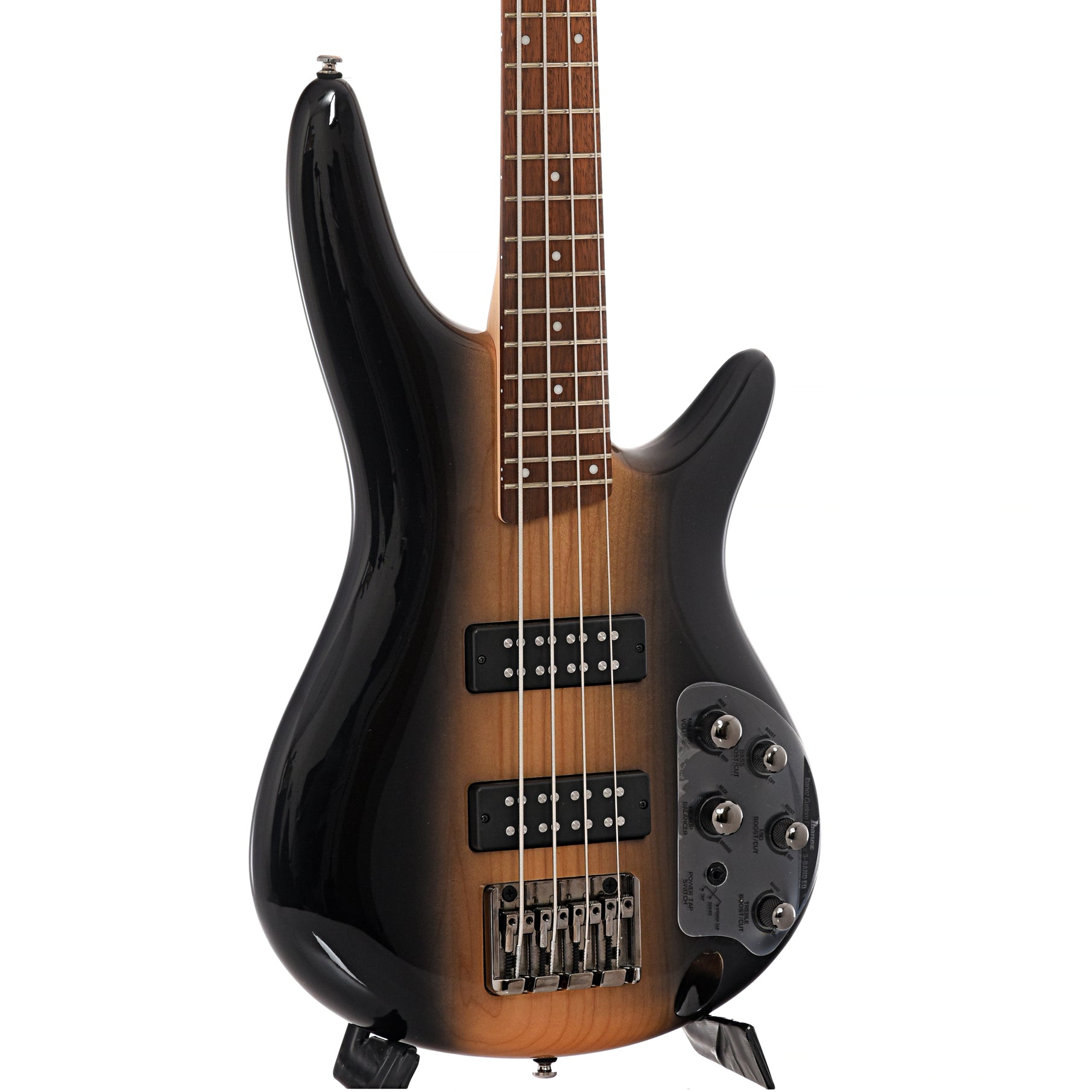 Ibanez SR370E 4-String Bass, Surreal Black Dual Fade Gloss 