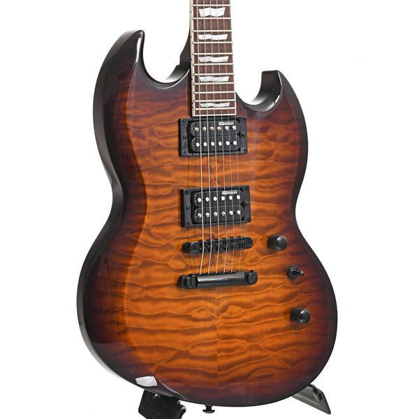 ESP LTD Viper-256 Electric Guitar, Quilted Maple Dark Brown Sunburst