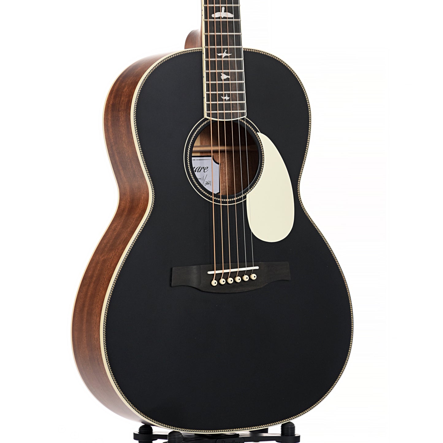 PRS SE P20E Parlor Acoustic / Electric Guitar, Black Top