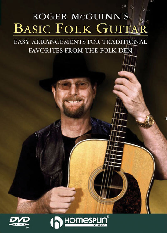 Image 1 of DVD - ROGER MCGUINN'S BASIC FOLK GUITAR - EASY ARRANGEMENTS FOR TRADITIONAL FAVORITES - SKU# 300-DVD19 : Product Type Media : Elderly Instruments