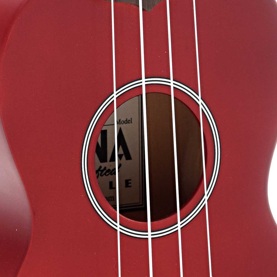 sound hole of Ohana SK-10 Soprano Ukulele, Red