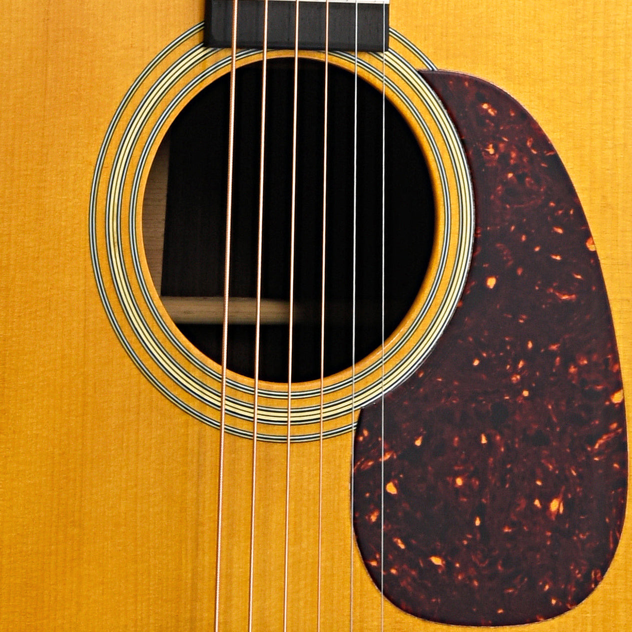 Soundhole and Pickguard of Martin Custom D-28 Authentic 1937 Guitar 