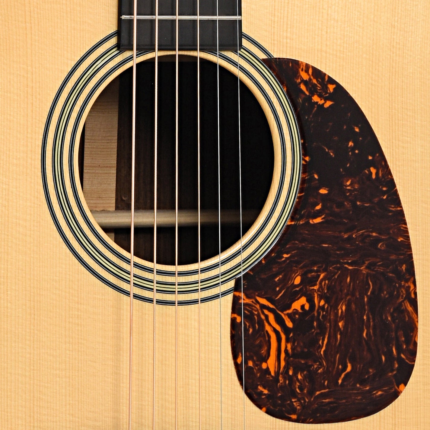 Sound hole of Martin Custom Shop D28-12