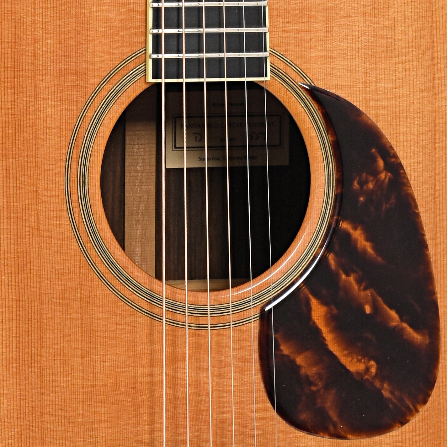 Sound hole of Santa Cruz D Rosewood