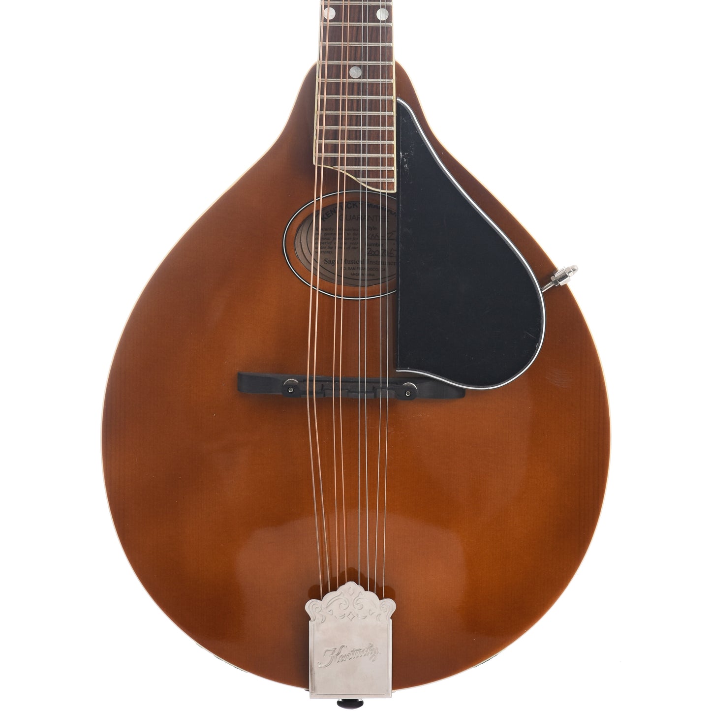 Front of Kentucky KM-276 Mandolin, A-Model, Oval Hole, Transparent Brown