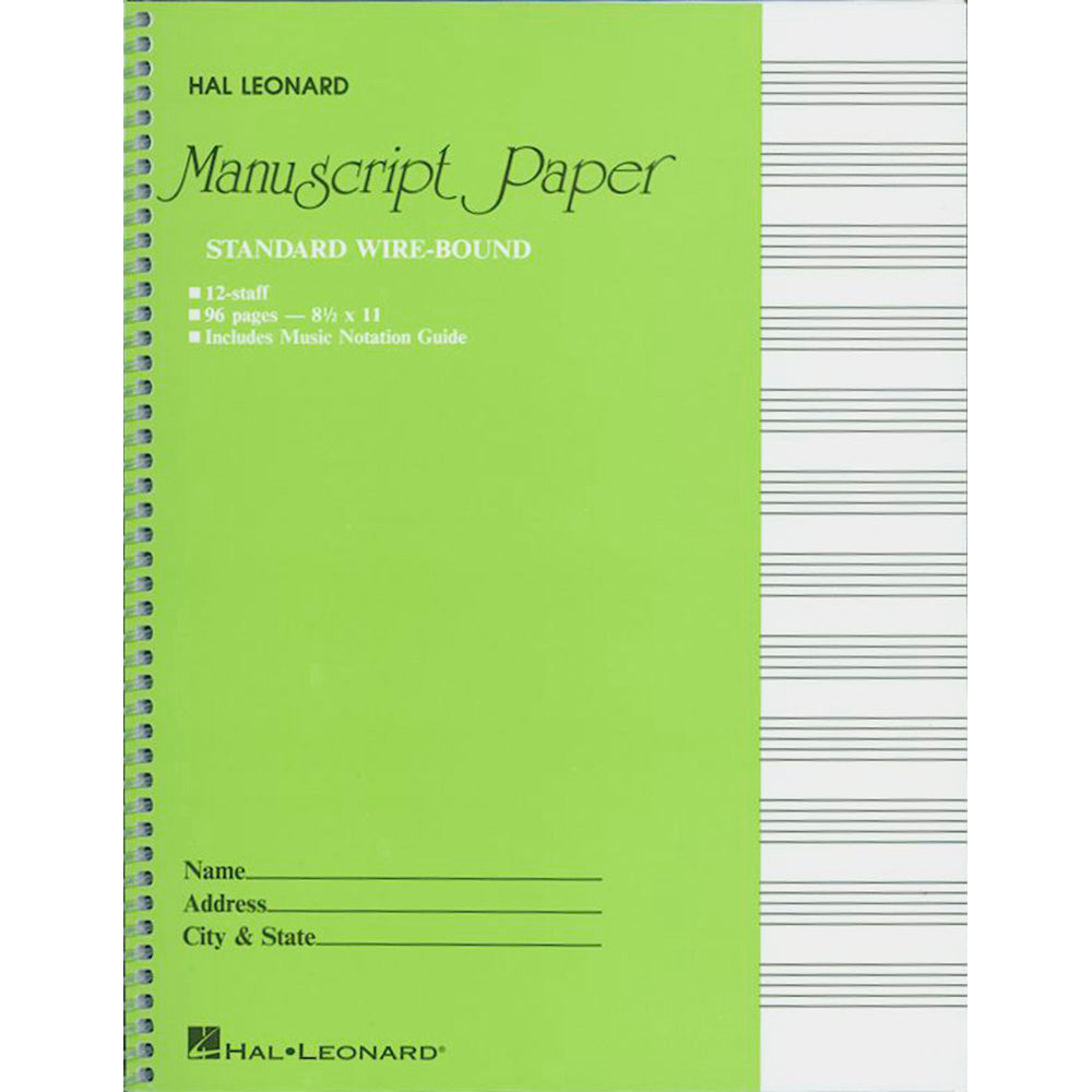 Image 1 of Standard Wirebound Manuscript Paper - SKU# 49-210005 : Product Type Media : Elderly Instruments