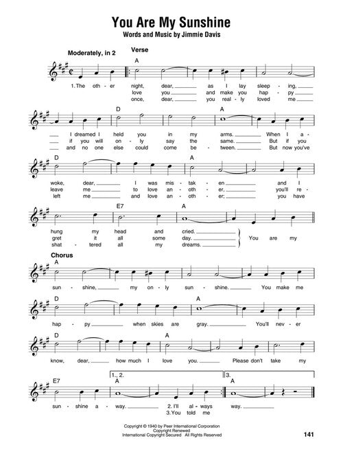 You Are My Sunshine (Low Voice) sheet music (real book with lyrics