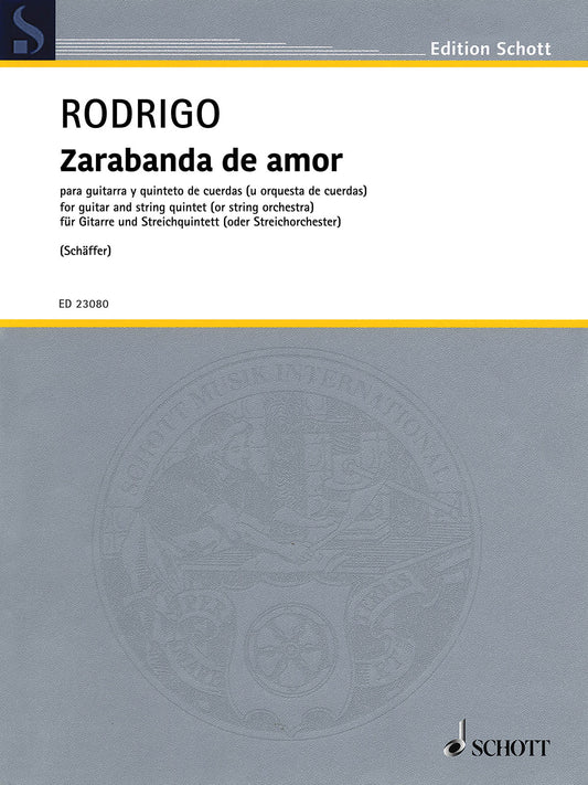 Image 1 of Joaquin Rodrigo - Zarabanda de amor Arranged for Guitar and String Quintet - SKU# 49-946238 : Product Type Media : Elderly Instruments