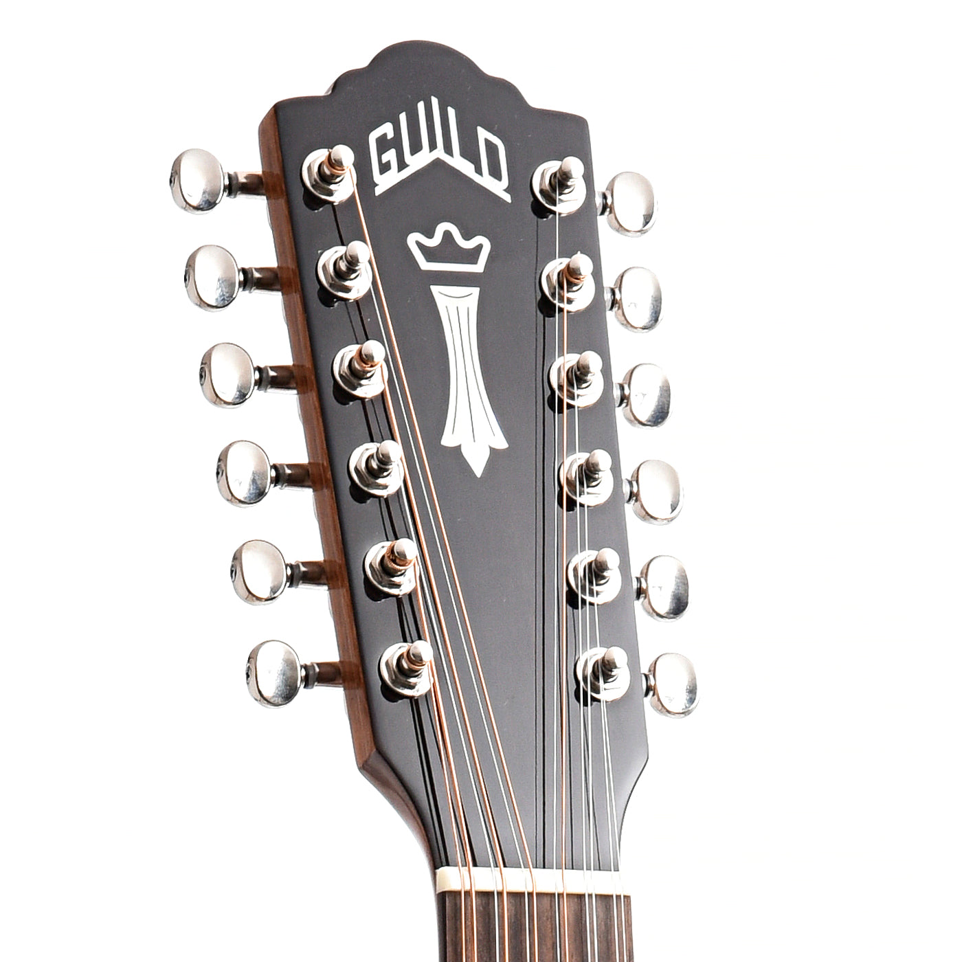 Front Headstock of Guild Westerly Collection D-1212 Acoustic 12-String Guitar 