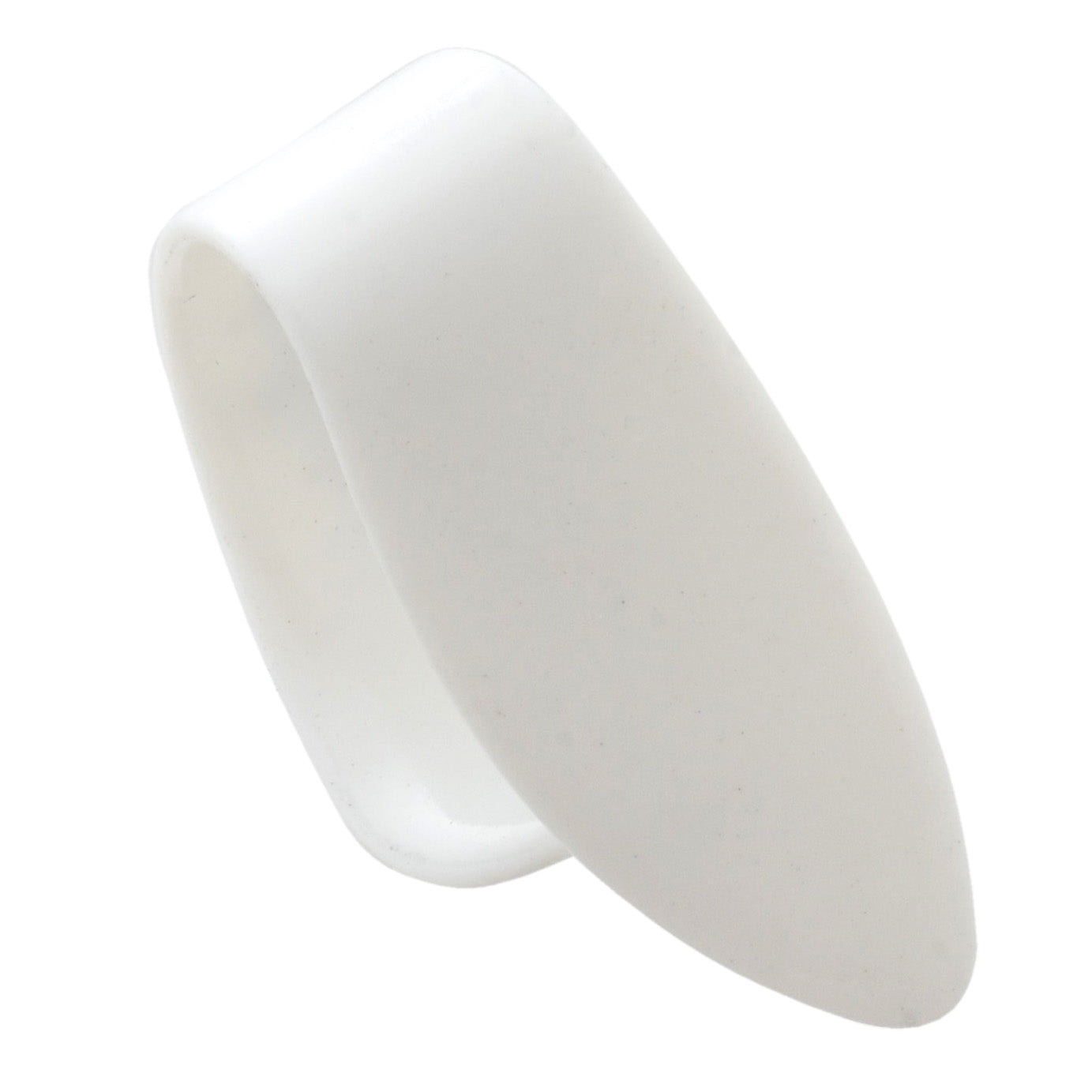 Back of Dunlop White Plastic Thumbpick, Medium