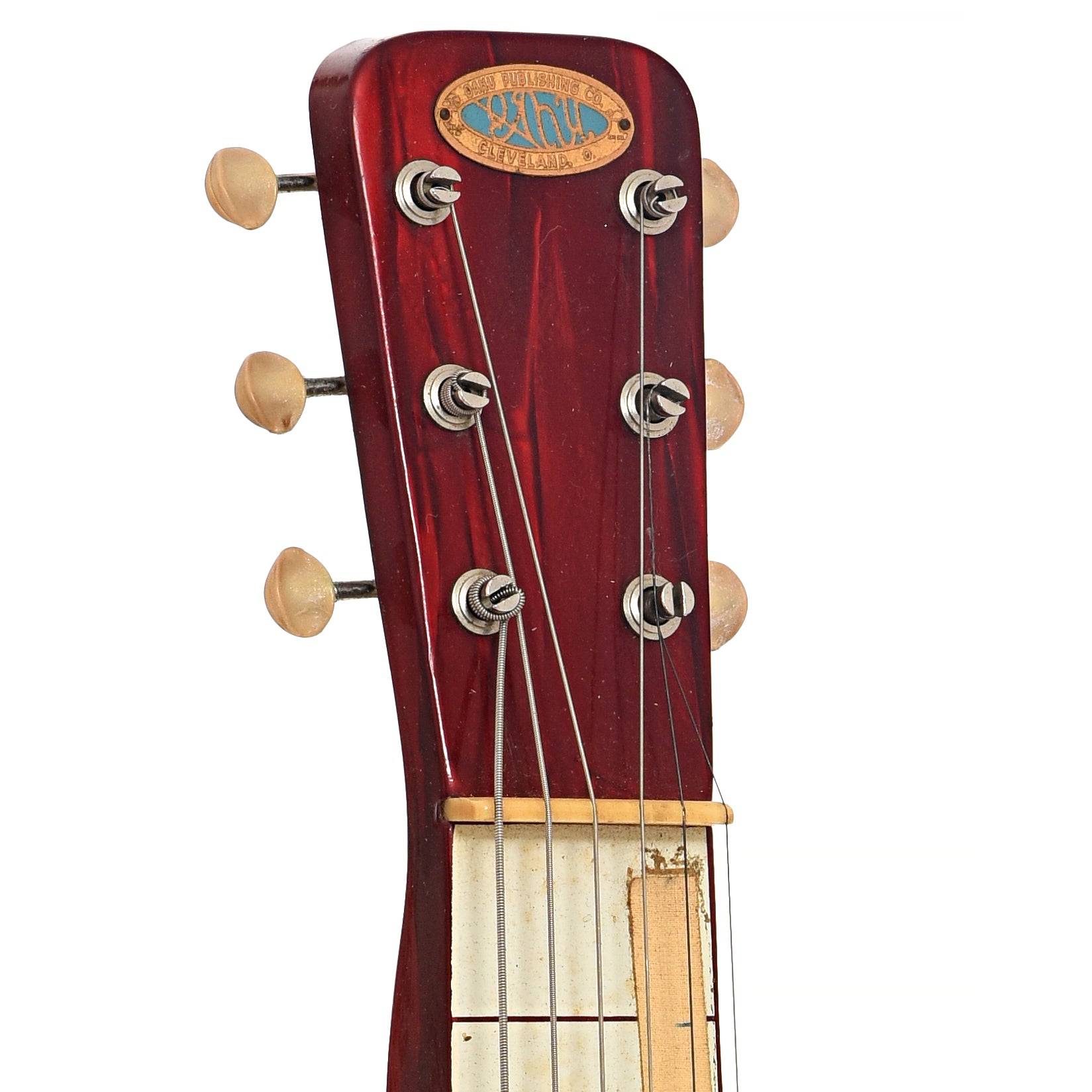 Front headstock of Oahu Model 1444 Lap Steel (1957)