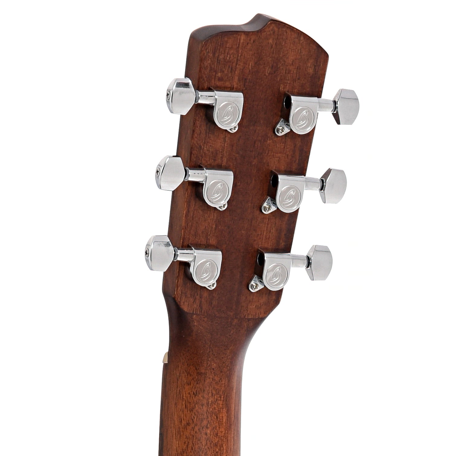 Back headstock of Breedlove Eco Collection Discovery S Concerto European-African mahogany 