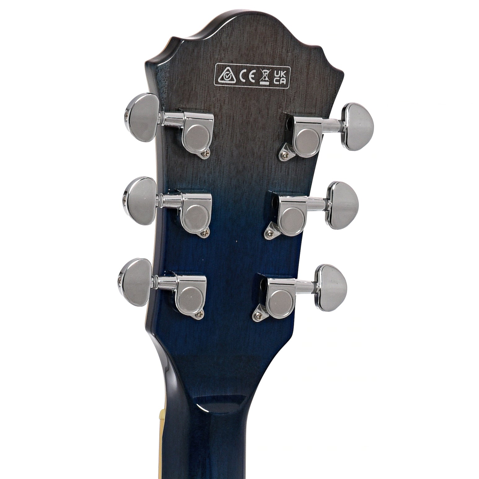 Back headstock of Ibanez George Benson GB10EM Hollowbody, Jet Blue Burst