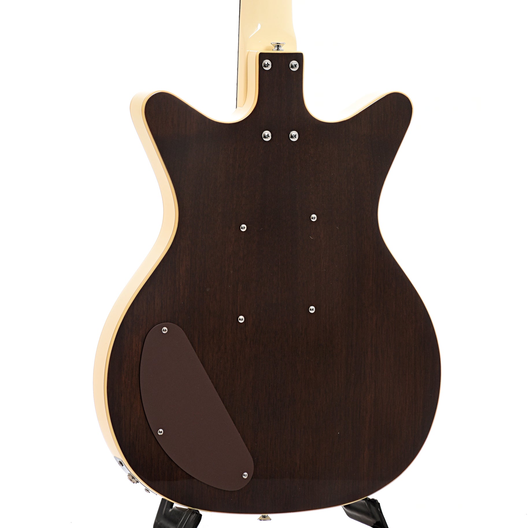 Back and side of Danelectro '59 Divine, Dark Walnut