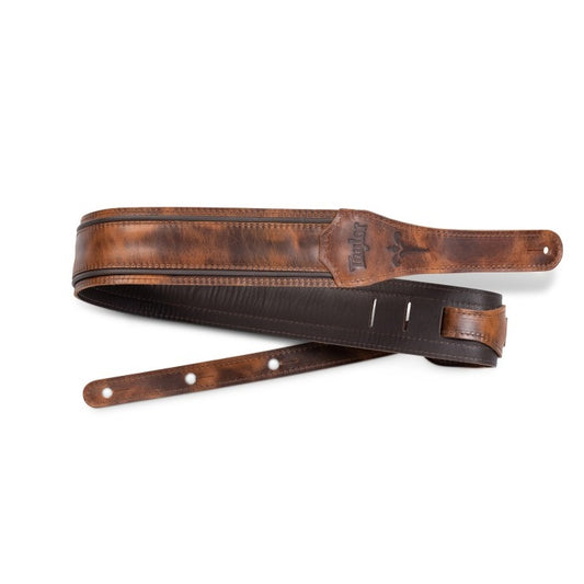 Taylor Leather Fountain Strap, Weathered Brown, Front