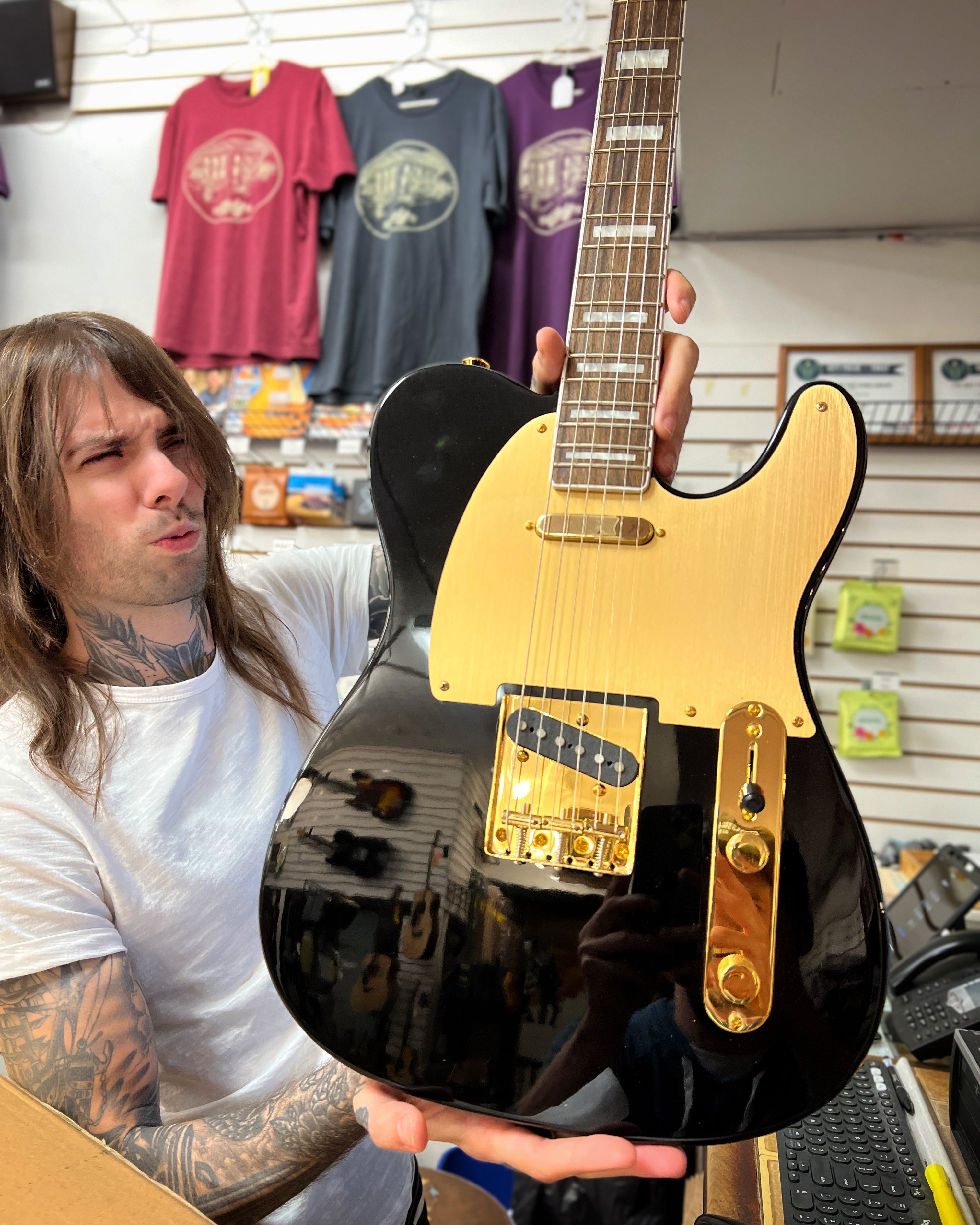 Squier 40th Anniversary Telecaster Gold Edition Black Elderly Instruments