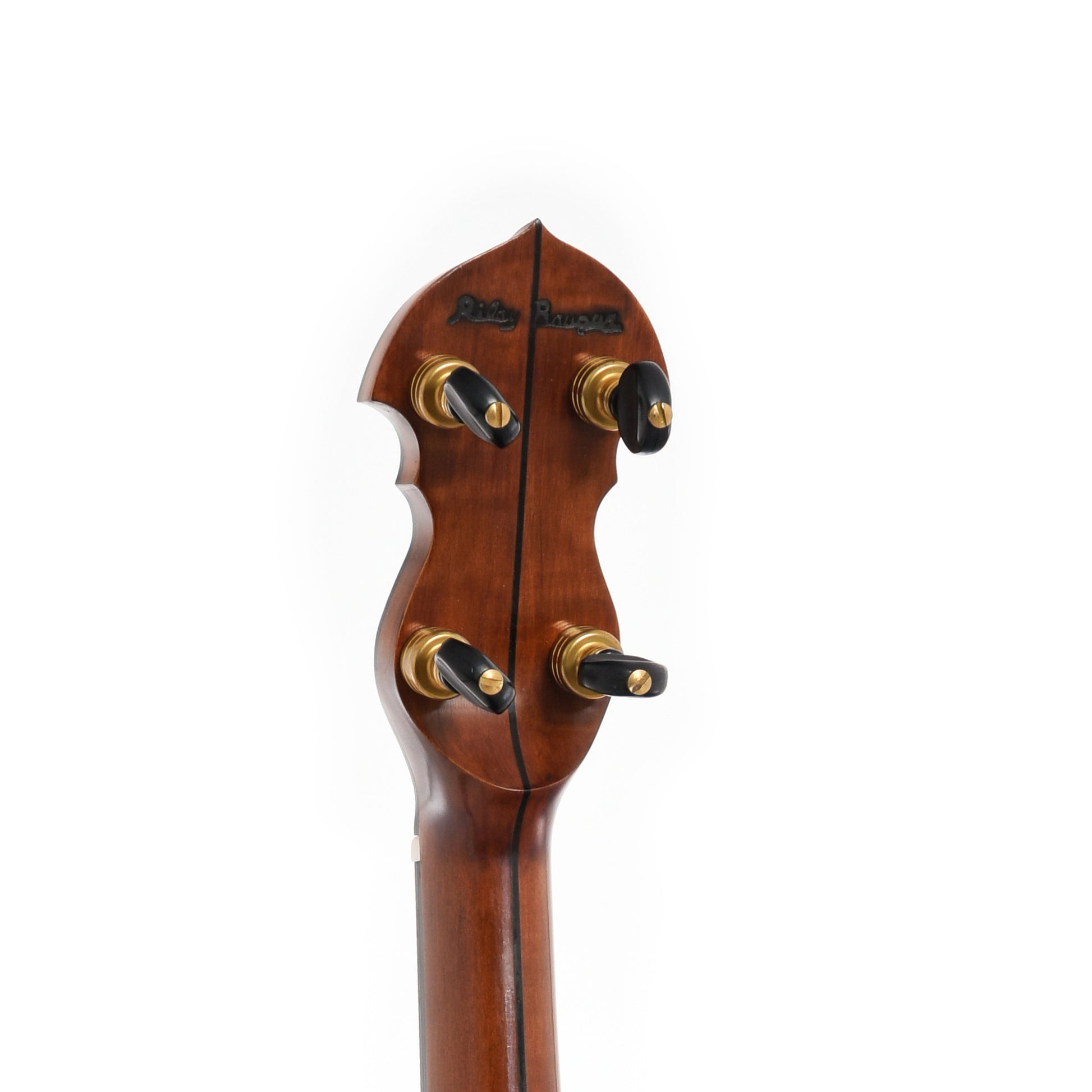 Back Headstock of Baugus Short Scale Open Back Banjo