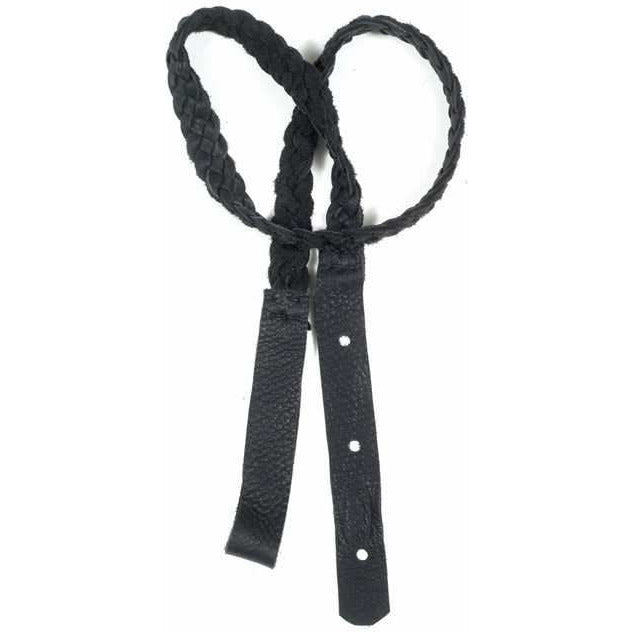 Front of LAKOTA LEATHERS FLAT BRAID MANDOLIN STRAP, BLACK bundled up